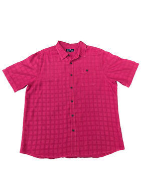 North River Outfitters Men's XL Red Button Front Short Sleeve Shirt Modal Blend